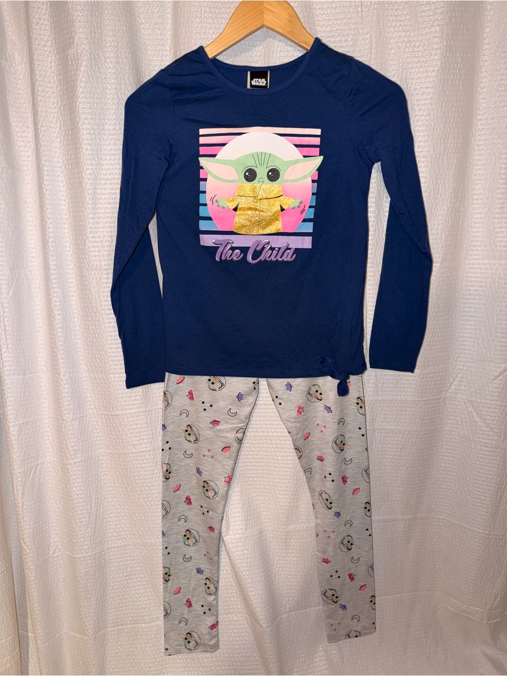 Star Wars The Mandalorian Girls Grogu 2-Pc Pajama Legging Set Size 10/12
